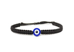 El Regalo Evil Eye Hamasa Hand Red String Unisex Bracelet Macrame Braided with Blue Lucky Eye to Ward Off The Evil Eye (Black) For Unisex Adult