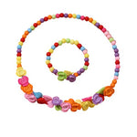 El Regalo 2 PCs Kids Girls Colorful Jewelry Sets - Kids Candy Color Beads Necklace & Bracelets Jewelry Sets for Girls