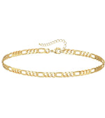 El Regalo Sleek Waterproof Chain Bracelet- Stainless Steel Figaro Cuban Chain for Girls & Women (3mm Width)