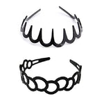 El Regalo 2 PCs Black & Tortoise Shell Teeth Waves Hair Hairbands | Hair Accessories/Headband for Girls & Women | Hairband Combo