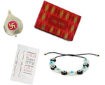El Regalo Lucky Evil Eye Handwoven Adjustable Unisex Bracelet for All- Protection Lamp-work Glass Beads Evil Eye Bracelets for Kids/Teens/Girls/Boys/Men/Women (Black & White Evil Beads Bracelet)