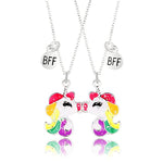 El Regalo BFF 2PCs-Split Magnetic Matching Best Friends Forever Pendant Necklaces Set- Rainbow Hearts, Mermaid Shell, Unicorns, Butterflies Pendant Friendship(Magnetic Unicorns)For Unisex Adult