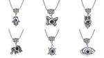 El Regalo Womens 6 Pcs Evil Eye Protection Pendant Necklaces For All - Butterfly, Elephant, Turtle, Elephant, Owl, Hamsa Hand & Eye