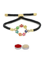 El Regalo Fancy 1PC Evil Eye Rakhi with Roli Chawal & Rakhi Message Card - Lucky Protection Rakhi to Avoid Negative Energies for Brother/Sister-in-Law/Niece or Nephew (Style-1)