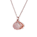El Regalo Stainless Steel Anti Tarnish Pearl shell Pendant Necklace for Girls & Women, Trendy Waterproof Pearl Shell Pendant Necklace for Teens/Girls/Women, Mermaid Jewelry (Rose Gold)