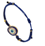El Regalo 1 PC Evil Eye Bracelet - Designer Evil Eye Charms Handmade Unisex Adjustable Bracelets for All -Girls, Boys, Men & Women (Blue Rhinestone Evil Eye)