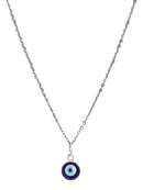 El Regalo Elegant Evil Eye Necklace - Evil Eye Handmade Glass Lamp work Unisex Pendant Necklace for Men, Women, Girls & Boys | Evil Eye Pendant Necklace (Silver)