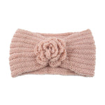 El Regalo Knitted Flower Headwrap Headband | Ear Warmer Hair Muffs Band | Winter Designer Ear Warmer Headbands for Girls & Women (Peach)