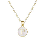 El Regalo Unisex Personalized Name Initial Letters Pendant Necklace-Enamelled Name Initials Pendant with Stainless Steel Chain (P)