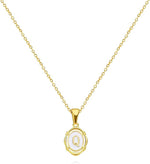 El Regalo Unisex Vintage Style Waterproof Name Initial Letters Pendant Necklaces - Stainless Steel Golden Initials Jewelry - Hypoallergenic Letters Pendant Chain (Letter Q)