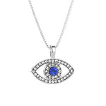 El Regalo Women & Girls Blue Evil Eye Pendant Necklace | Luxury Crystal CZ Evil Necklace Jewelry | Third Eye Zircon Fashion Necklace