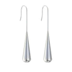 El Regalo Womens Luxury Stainless Steel Water Drop/Tear Drop Minimalist Earrings- Elegant Anti Tarnish Thread Western Earrings (Silver)
