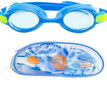 El Regalo Kids Swim Goggles Clear Wide Vision Swimming Goggles Anti Fog Kids Pool Goggles Silicone Frame Children Goggles (upto 9 years old kids) (Blue)