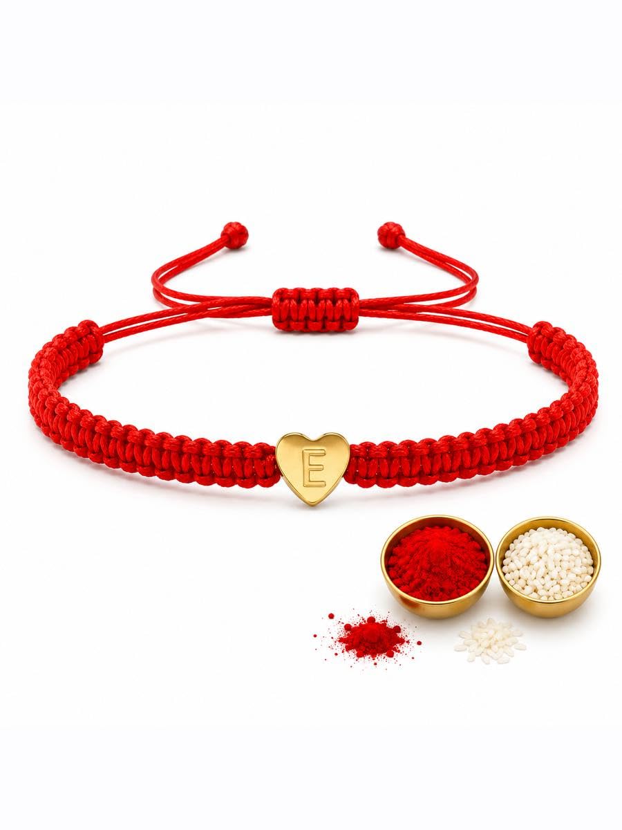 El Regalo Red Ethnic Rakhi Dori Unisex Rakhi-Adults - E letter