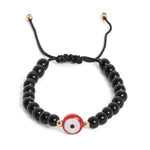 El Regalo 1 PC Evil Eye Black Beads Handwoven Adjustable Unisex Bracelet for Men/Women/Girls/Boys (Red Evil Eye Bracelet)