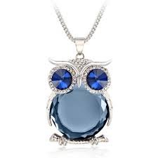 El Regalo Trendy & Long Owl Pendant Chain Necklace for Girls & Women | Owl Jewelry (Gray)