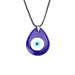 El Regalo 1 PC Big Evil Eye Unisex Pendant Necklace for Girls/Boys/Men & Women - Turkish Blue Evil Eye Big Leather Rope Necklaces (Oval Evil Eye Necklace)