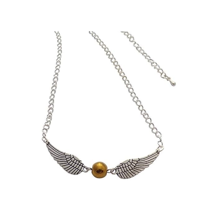 El Regalo Snitch Wings Pendant Necklace for Girls/Women- Vintage Style Angel Wings/Feather Necklace for Girls/Women (Style-3)