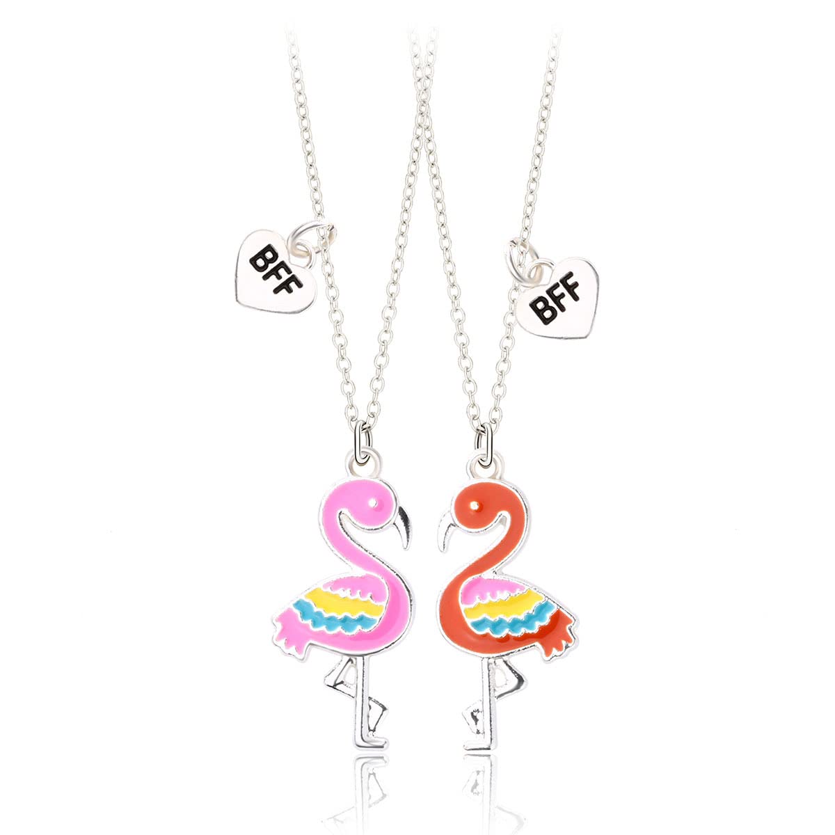 El Regalo 2 PCs BFF Best Friend Forever Split Magnetic Matching Pendant Necklaces Set- Heart, Flower, Swan etc Pendant Friendship Necklaces (BF Swan Pendants) For girls