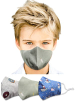 El Regalo (Set of 3 Kids Cotton Face Masks (Age group - 7-12 yrs) | Multi Layer Soft Cotton Reusable & Washable Face Masks With Adjustable Ear Loops for Kids (kids print)