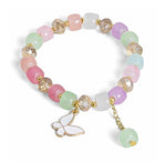 El Regalo 1 PC Butterfly Crystal Beads Tassel Bracelet With Cute Enamel Butterfly Charms for Girls/Teens/Women (Multi Colored Butterfly)