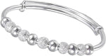 El Regalo Cute 1PC Adjustable Baby Bangle Bracelet for Girls & Boys - 925 Silver Plated Infant Bracelet with Sparkly Beads, Bell & Heart Charm - Ideal Gift for Babies & Toddlers (5cms Diameter) (Style-3)