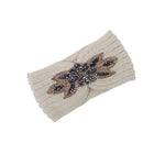 El Regalo 1 PC Winter Knitted Sequin Flower Headband Ear Warmer for Girls & Women - Headwrap with 3D Sequin flower- Ear Warmer Hair Muffs Band | Winter Designer Headbands (Off White)