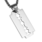 El Regalo 1 PC Men's Stainless Steel Necklace for Boys/Men- Gift for Him- Razor, Rings, Football, Cross (Razor)