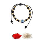 El Regalo Evil Eye Nazaria Rakhi for Babies/Toddler/Kids/Girls & Boys Evil Eye Adjustable Handwoven Nazaria Rakhi for Little Brother/Sister/Niece/Nephew (Evil Eye Nazaria Plain)