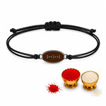 El Regalo 1PC Sports Balls Bracelet Rakhi for for Brother- Rakhi for Sports Lover Bhai with Roli-Chawal Shagun, Message Card in Gift Box for Kids/Adults (American Football)