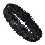 El Regalo Elastic Stretch Sparkle Glitter Fashion Sequin Headband for Babies, Kids, Girls,Teens (Black)