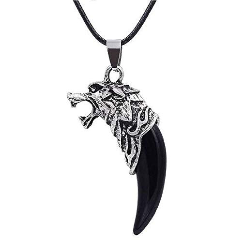 El Regalo Men's Retro Stainless Steel Bruce Lee Style Wolf Pendant Necklace | Men Jewelry | Men Pendant Necklace (Black)