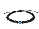 El Regalo Blue Evil Eye Bracelet with Black Beads- Handwoven Adjustable Unisex Evil Eye Nazarbattu Bracelet to Avoid Evil Eye for Men/Women/Girls/Boys