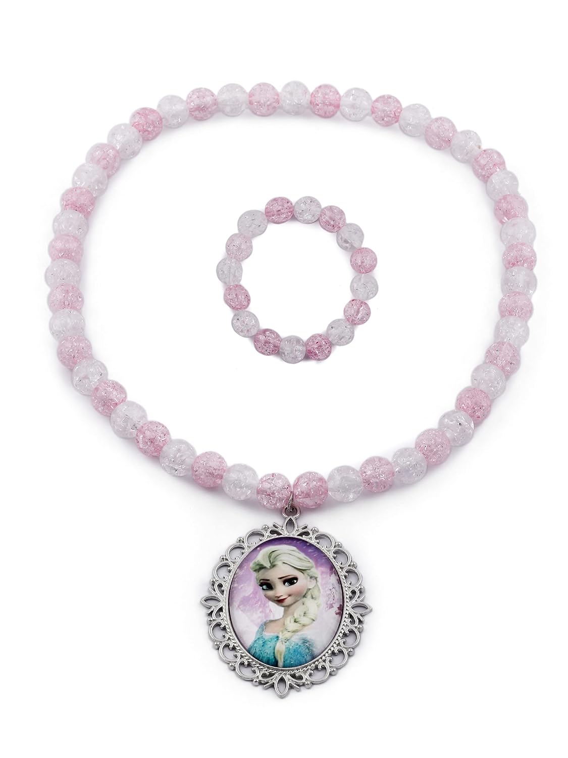 El Regalo Frozn Princess Jewelry Set for Kids | Necklace & Bracelet Kids Girl Jewelry Set (Pink)