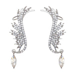 El Regalo Angel Wings Ear Cuff Earrings for Girls & Women- Rhinestones Wings Climbers Crawler Earrings Jacket Stud Earrings for Women Teen Girls