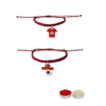 El Regalo Quirky 2PC Sports Rakhi for Kids | 2 Sport Balls Rakhis Combo Set for Brother/Niece/Nephew- Rakhi for Sports Lovers Bhai with Roli-Chawal, Message Card in Rakhi Gift Box (Option-7)