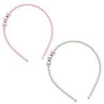El Regalo 2 PCs Pink & White Pearls Hairbands for Girls/Teens/Women | Bridal Headpieces Women Girls Pearls Hair Accessories