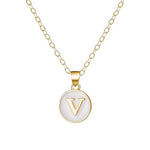 El Regalo Unisex-Adult Personalized Name Initial Letters Pendant Necklace-Enamelled Name Initials Pendant with Stainless Steel Chain (V)