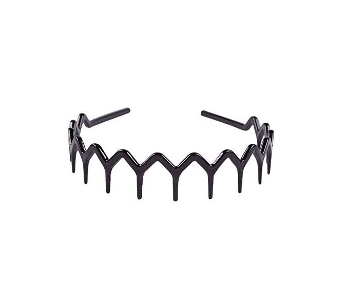 El Regalo Black Thin Plastic Wave Teeth Comb Hair Grip Hairband