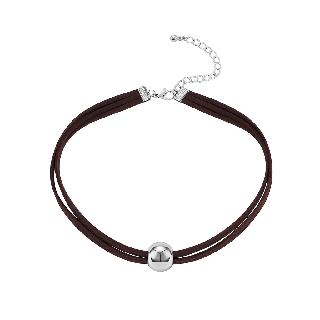El Regalo Minimalist Western Black Double Layer Bar Accent Choker Necklace for Girls & Women- Vintage, Gothic Collar Choker Necklace (Style-2)