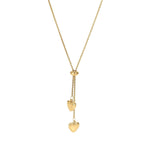 El Regalo Stainless Steel Double Love Heart Long Pendant Slider Necklace for Girls & Women- Anti Tarnish Minimalist Heart Necklace