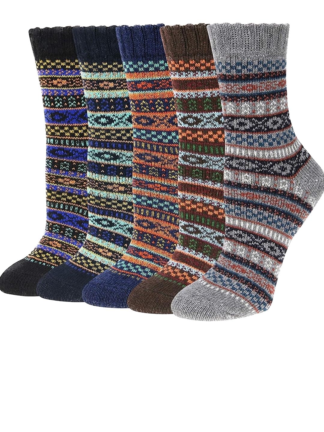 EL REGALO Pack Of 5 Patterned Calf-Length Socks