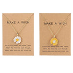 El Regalo 2 PCs White & Yellow Daisy Flower Pendant Necklace for Kids/Girls/Teens & Women- Gift for Her