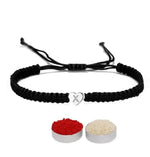 El Regalo Heart Name Initials Letter Minimalist Rakhi for Brother with Roli-Chawal Shagun, Rakhi Message Card in Rakhi Gift Box (X Name Letter)
