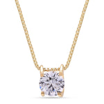 El Regalo Elegant Stainless Steel Solitaire Necklace for Women & Girls | Luxury Round Cut Cubic Zirconia Pendant Necklace