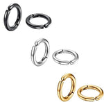 El Regalo 3Pairs Clip on Non-Piercing Unisex Hoop Earring-Surgical Stainless Steel, Anti-Tarnish, Waterproof Fake Earrings for Girls/Boys/Men/Women (12mm)