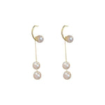 El Regalo Fancy Pearl Earrings- Golden Pearl Tassel Long Statement Earrings for Girls & Women (Pearls Threader Earrings)