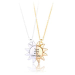 El Regalo 2Pcs/Set You are My Sunshine Yin Yang Magnet Couples Necklace: Sun Pendant Necklaces for best Friend, Besties, Couple, Boyfriend, Girlfriend | Valentines Day Gift (Golden & Silver)