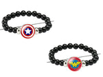 El Regalo 2 PCs Super Hero Bracelets with Replacement Button Pendants- Kids Unisex Bracelets (Option-2)