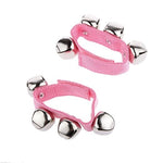 El Regalo 2PCs Jingle Bells Christmas Bracelets | Wrist & Ankle Bells for Party Favors, Musical Rhythm & Christmas Decor | Adjustable Percussion Instruments (Pink)